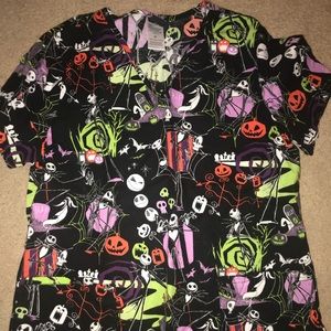 The Nightmare Before Christmas scrub top worn ONCE